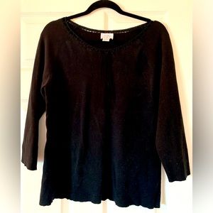 Black Long Sleeve Tight Knit Ann Taylor Loft Sweater